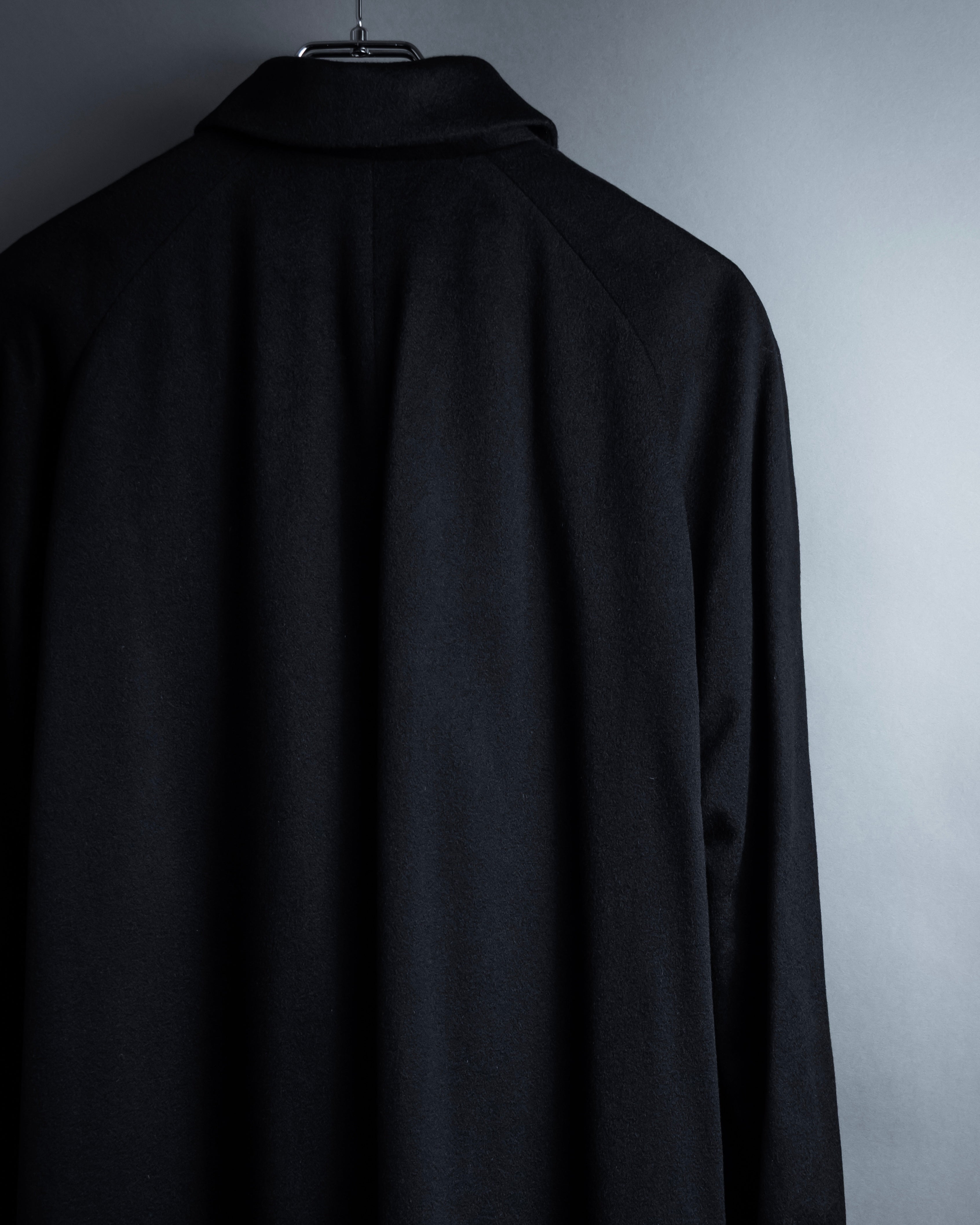 "Vintage raglan sleeve 100% cashmere stand-collar coat"