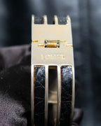 “LOEWE” Double circle stone designed gold bangle