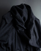 "TORUICHOU" Muffler-style collar military detail coat