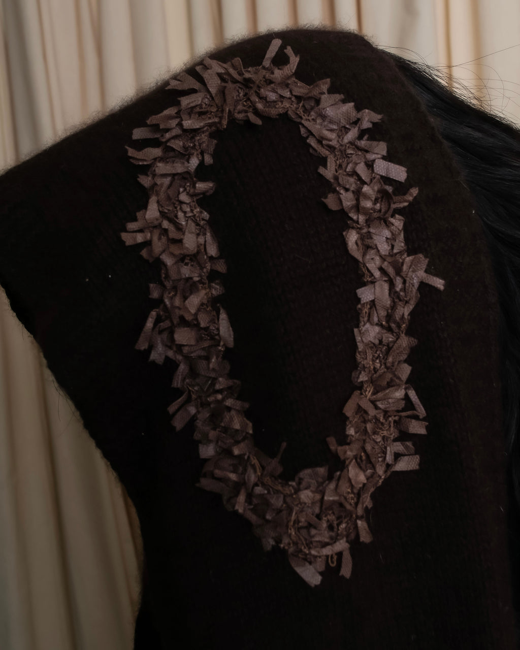 "Christian Dior  Patchwork logo detail fringe long muffler