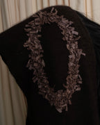 "Christian Dior  Patchwork logo detail fringe long muffler