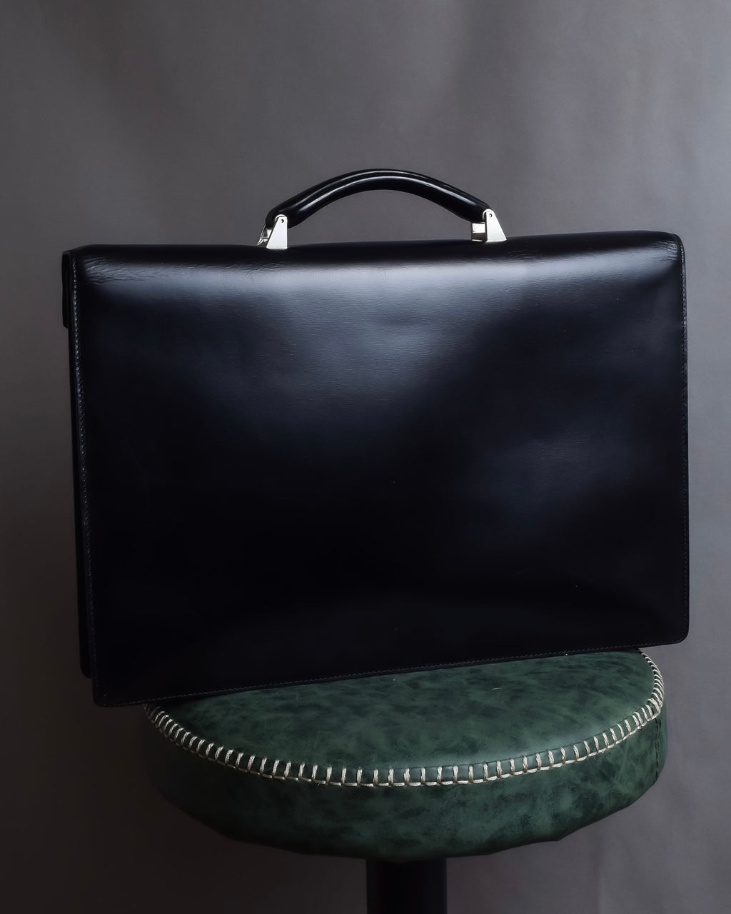"LOEWE" Logo engraved leather briefcase bag