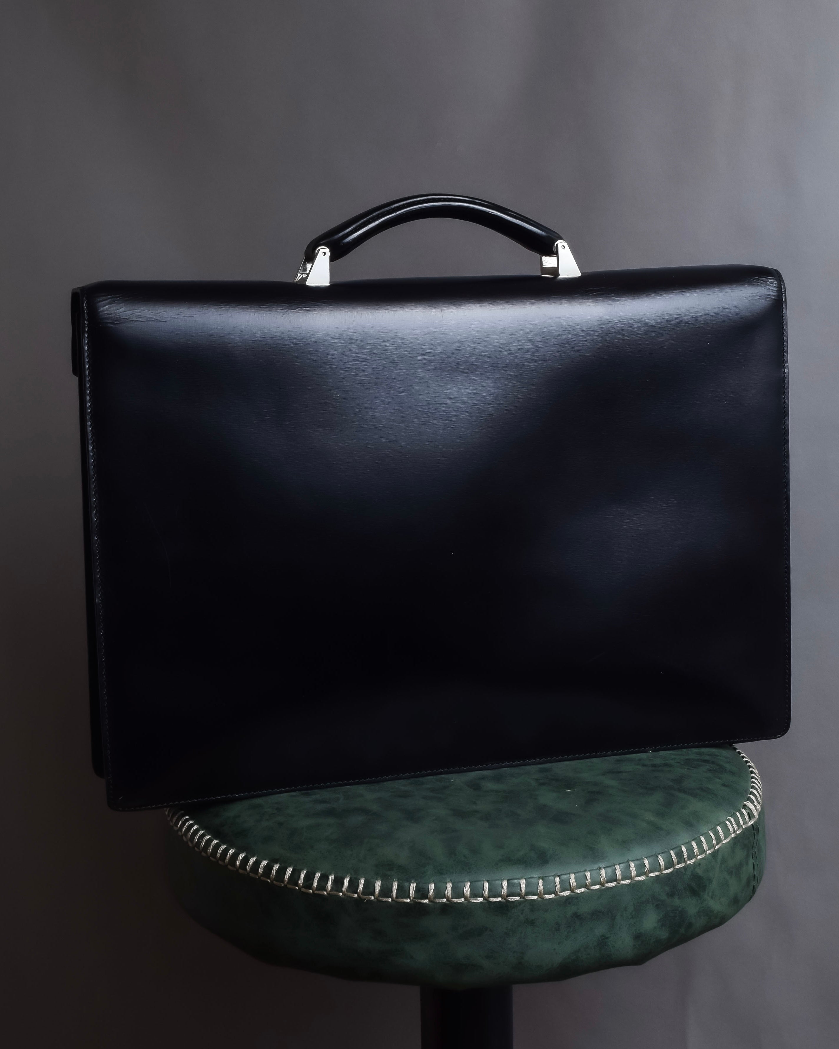 "LOEWE" Logo engraved leather briefcase bag