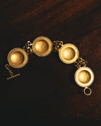 -SPECIAL- “LOEWE” 80’s-90’s Sculptural black anagram medallion chain bracelet