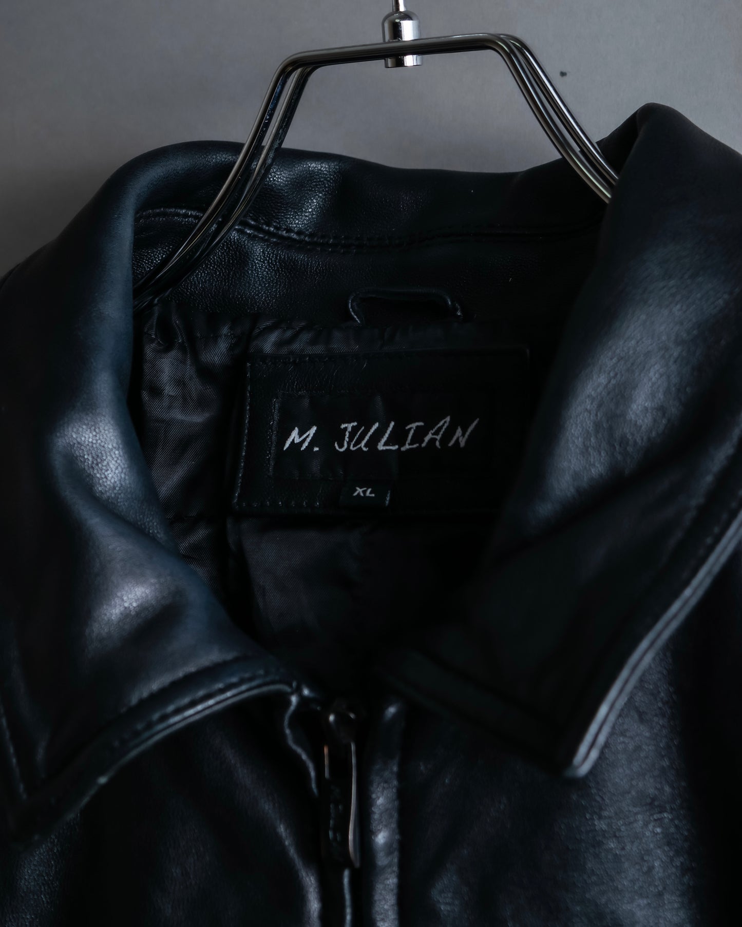 "M. JULIAN" High quality leather single riders blouson