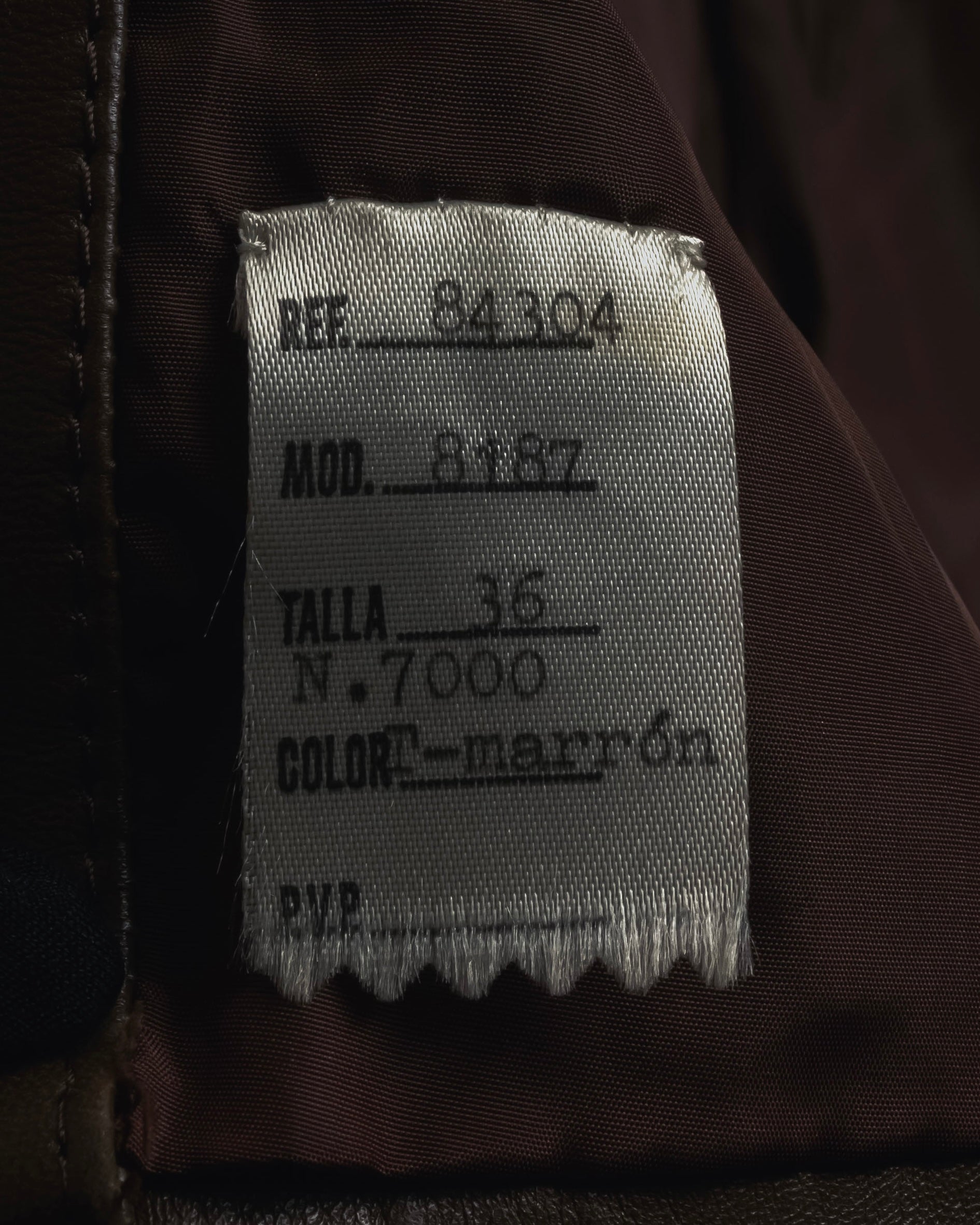 -SPECIAL- "LOEWE" 80’s Military detail stencil leather coat