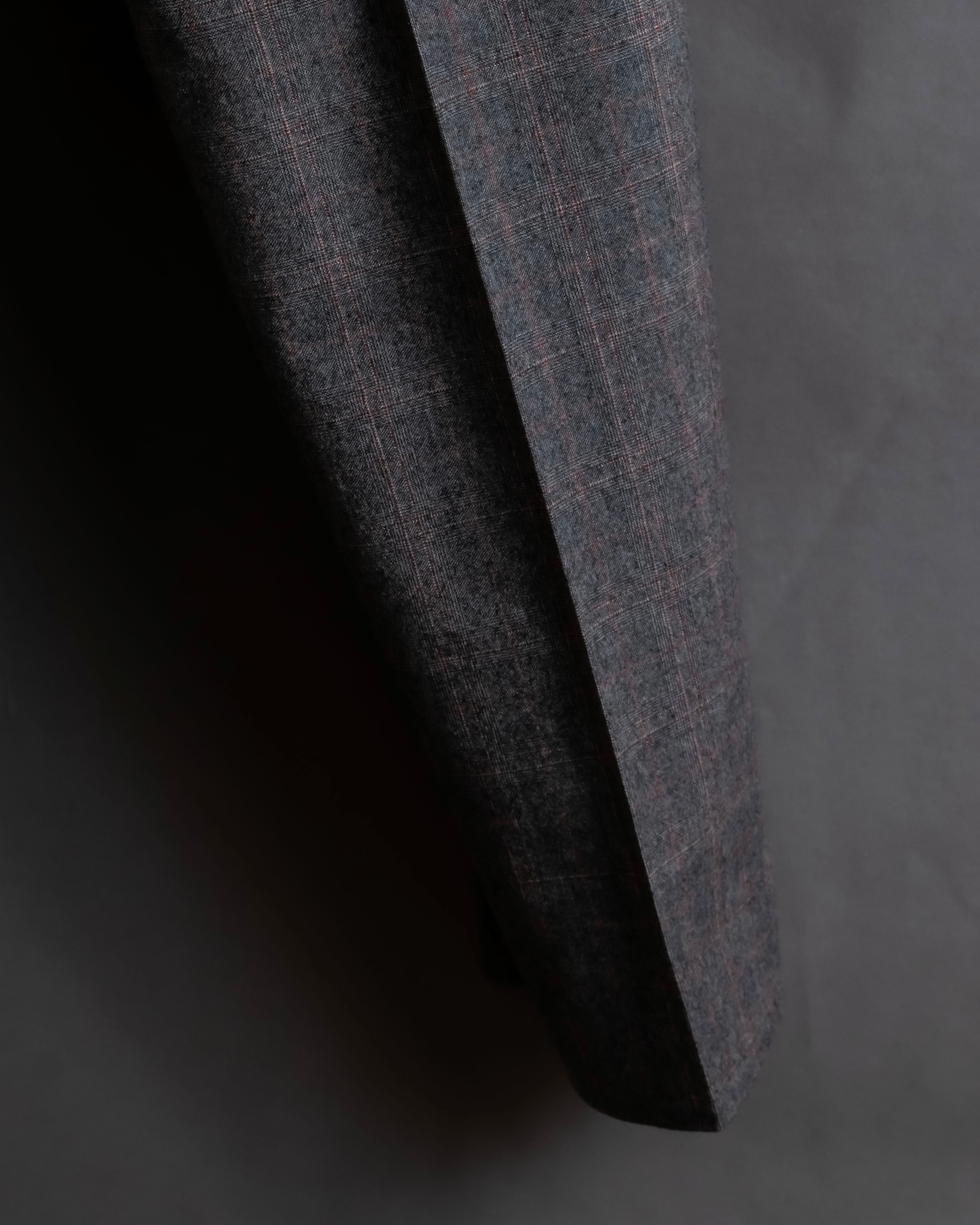 "HERMES" Heather gray cashmere blend slacks