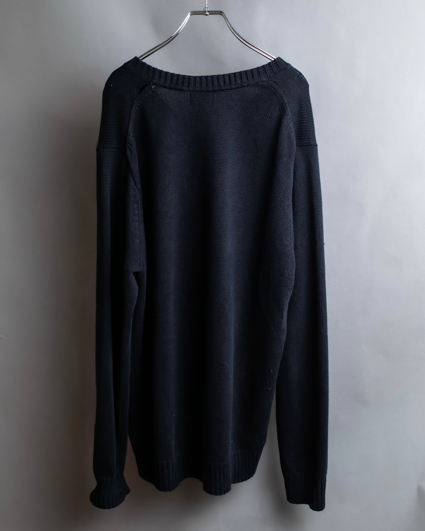 "L.L. BEAN" Oversized V-neck cable knit pullover