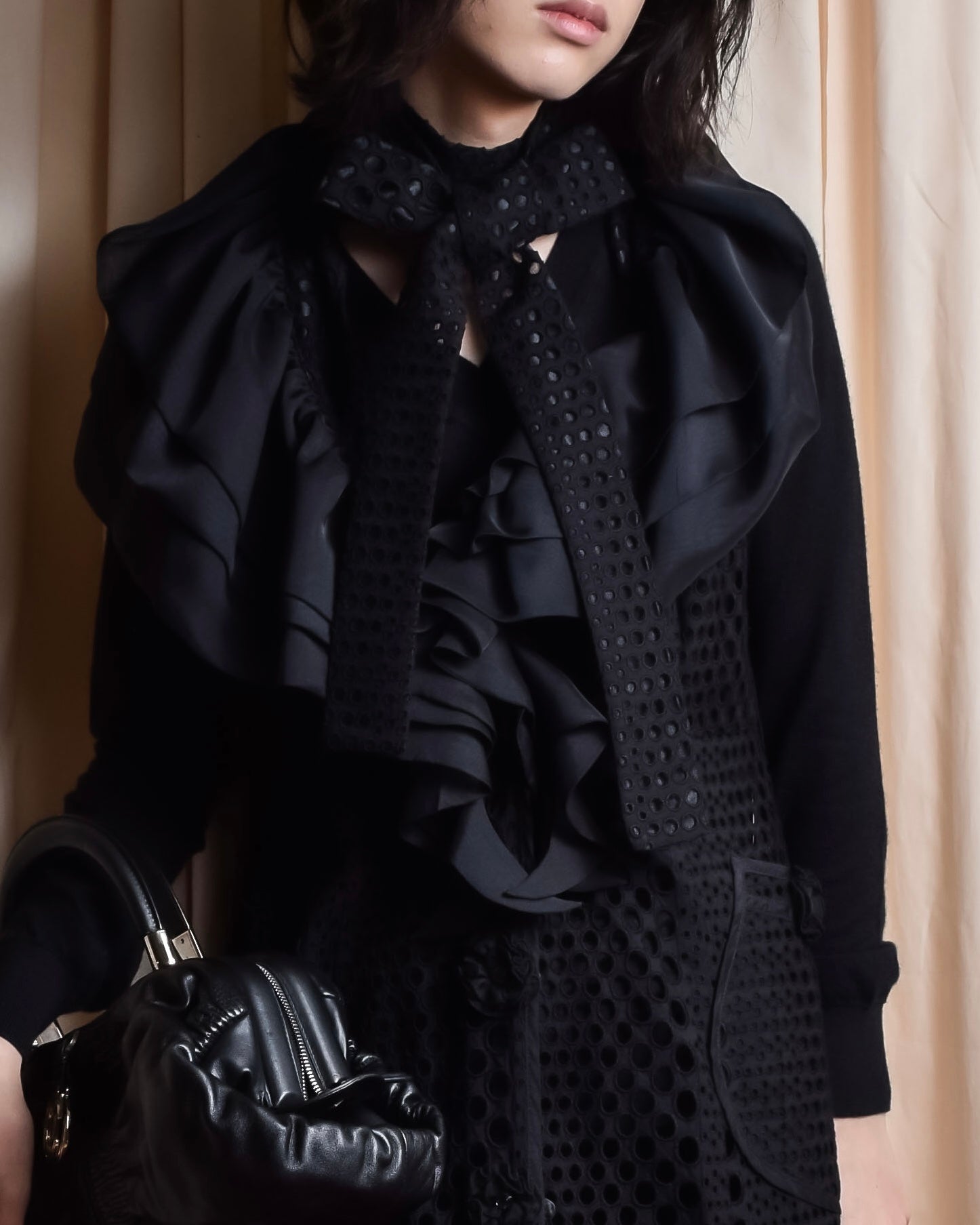 "NOKO OHNO" Layered organza frill embroidered dress