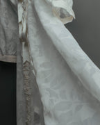 “Yves Saint Laurent” 80’s-90’s Sheer floral ruffle lingerie robe