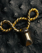 “Jardin des Sacs” 80’s-90’s Ostrich leather top handle bag