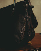 “BOTTEGA VENETA” 10’s Iridescent calfskin intrecciato trim crossbody bag
