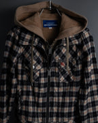 "BURBERRY Blue Label" Layered docking design hooded zip jacket