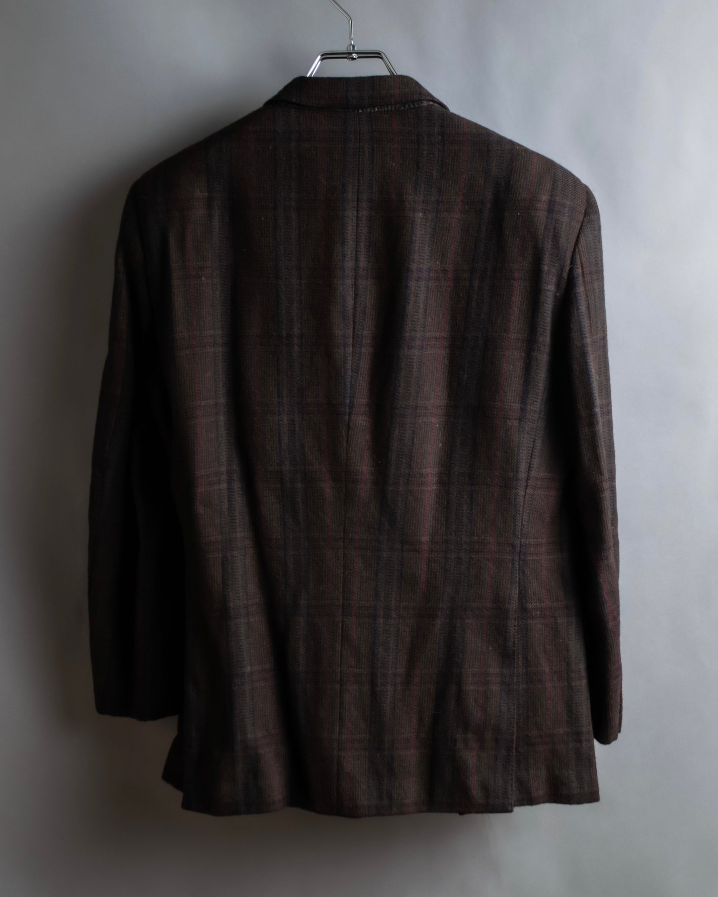 "BALENCIAGA" Checked shoulder pad box silhouette tailored jacket