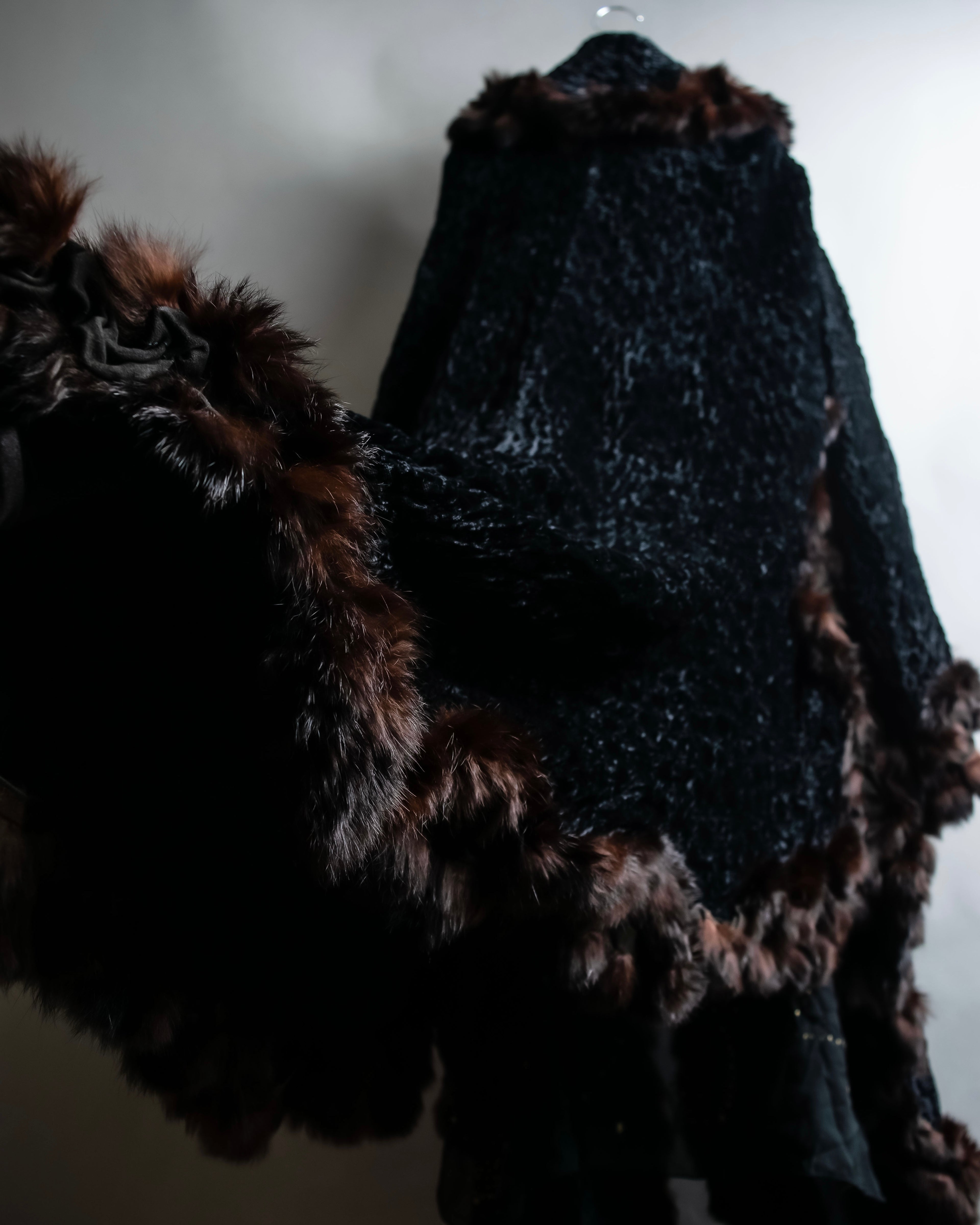 "FENDI" 1970's oversized astrakhan fur coat