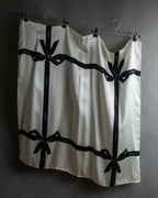 "CHANEL" Logo engraved ribbon motif design large scarf