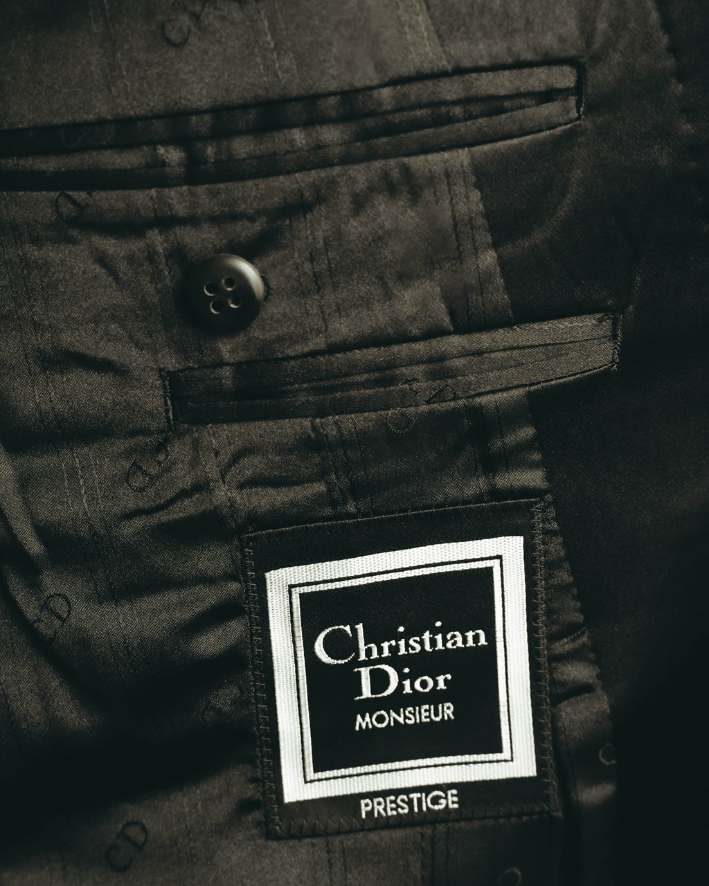 -SPECIAL- “Christian Dior MONSIEUR” 80’s-90’s satin peak-lapel tuxedo jacket