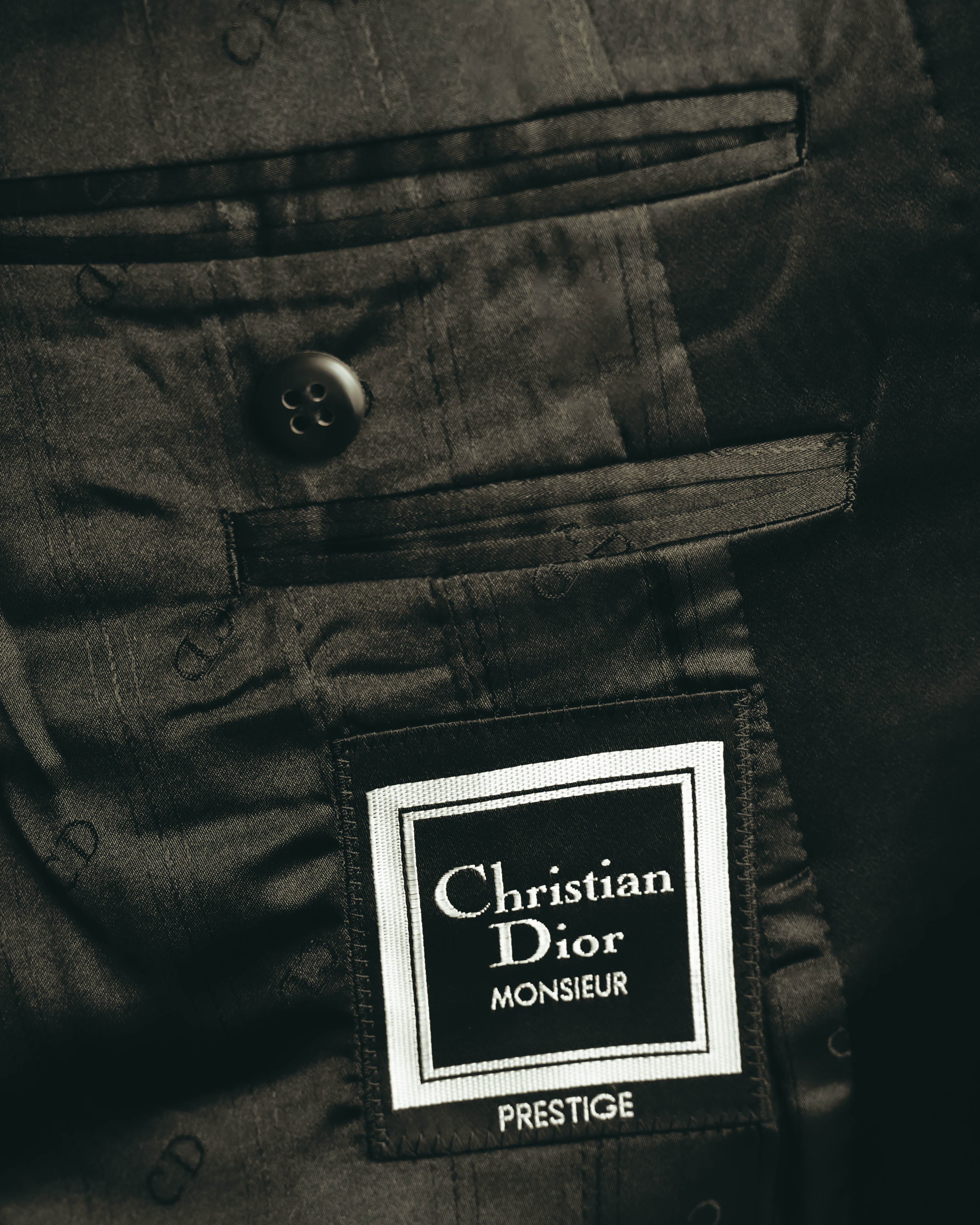 -SPECIAL- “Christian Dior MONSIEUR” 80’s-90’s satin peak-lapel tuxedo jacket