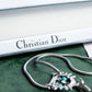 "Christian Dior" Cat & D motif silver key chain