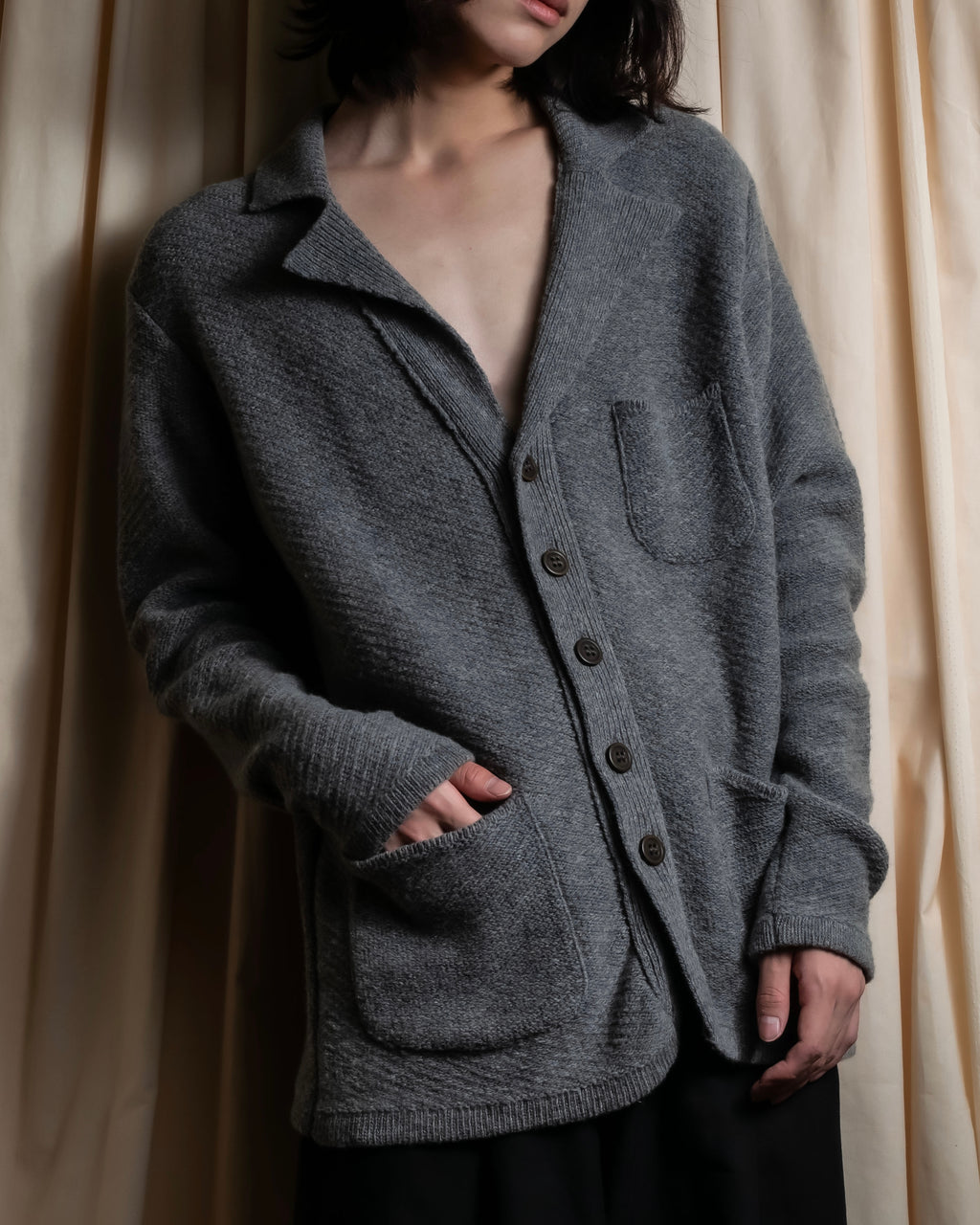 "OUR LEGACY" Patch pocket design lambswool knit jacket