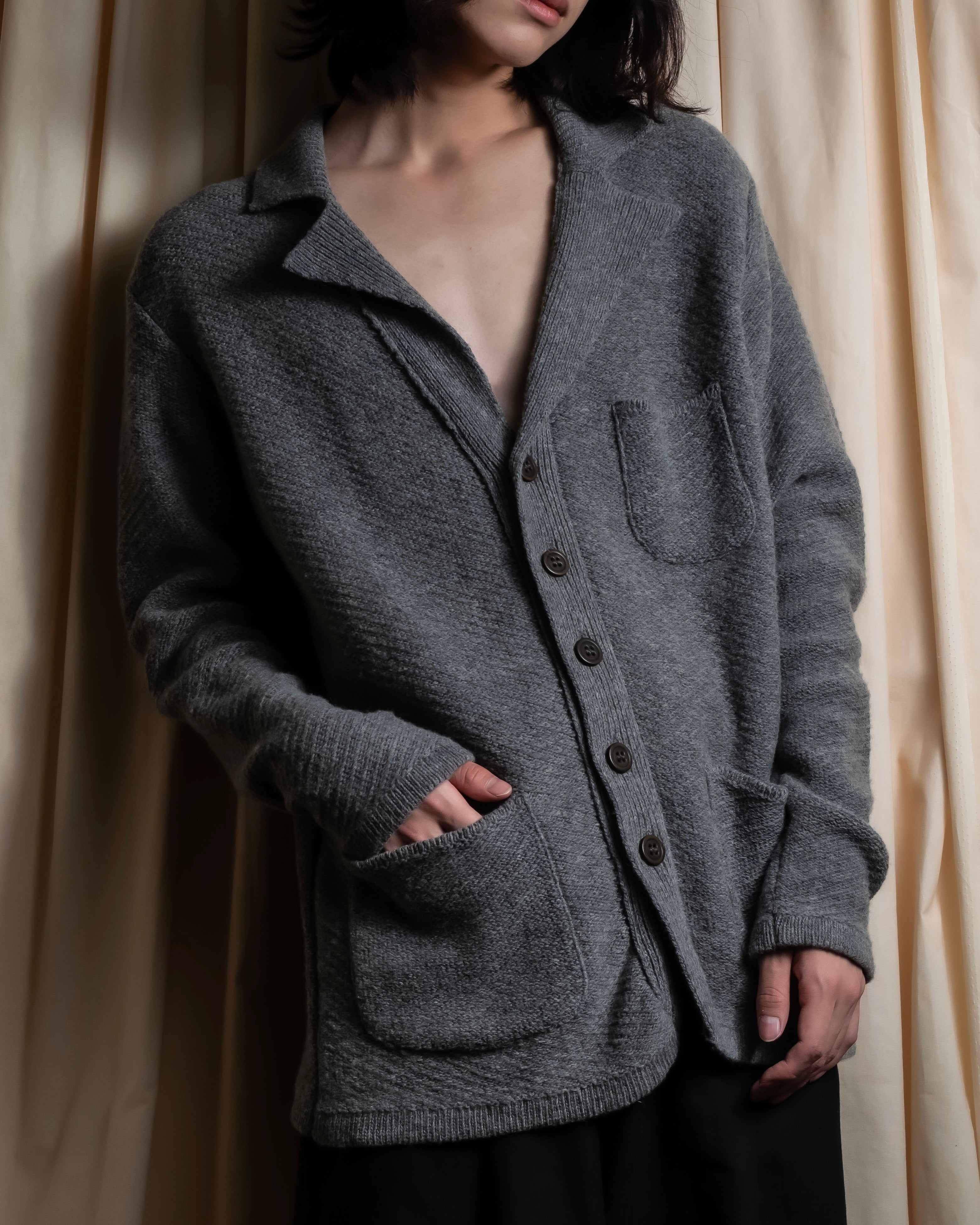 "OUR LEGACY" Patch pocket design lambswool knit jacket