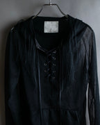 "sacai" Wig design sheer hooded pullover