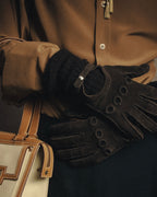 –SPECIAL– “HERMES” 80’s-90’s Cashmere lined suede driving gloves