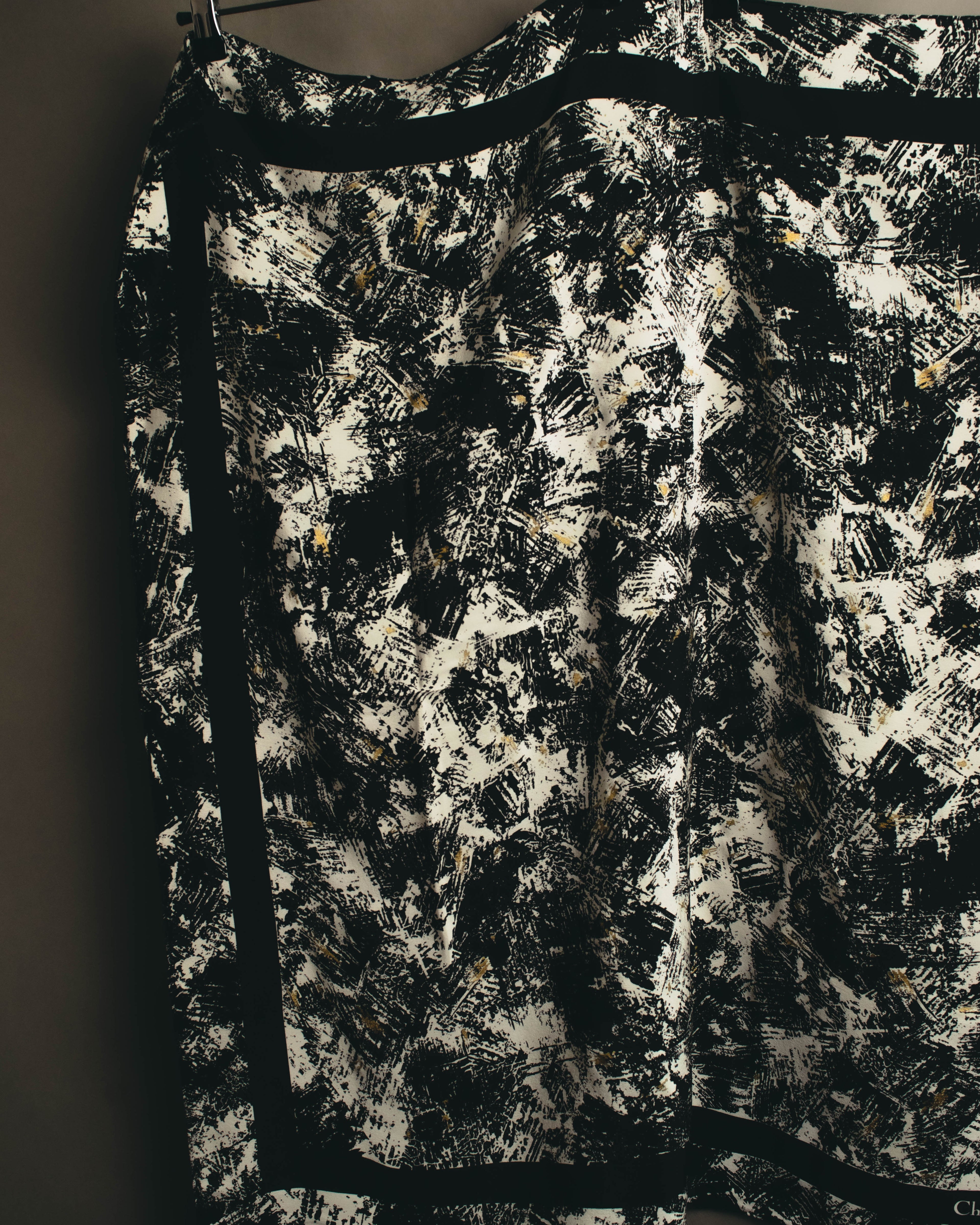 "Christian Dior" 80's-90's Artful abstract silk scarf