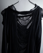 "RED VALENTINO" Distressed tulle skirt docking long pullover