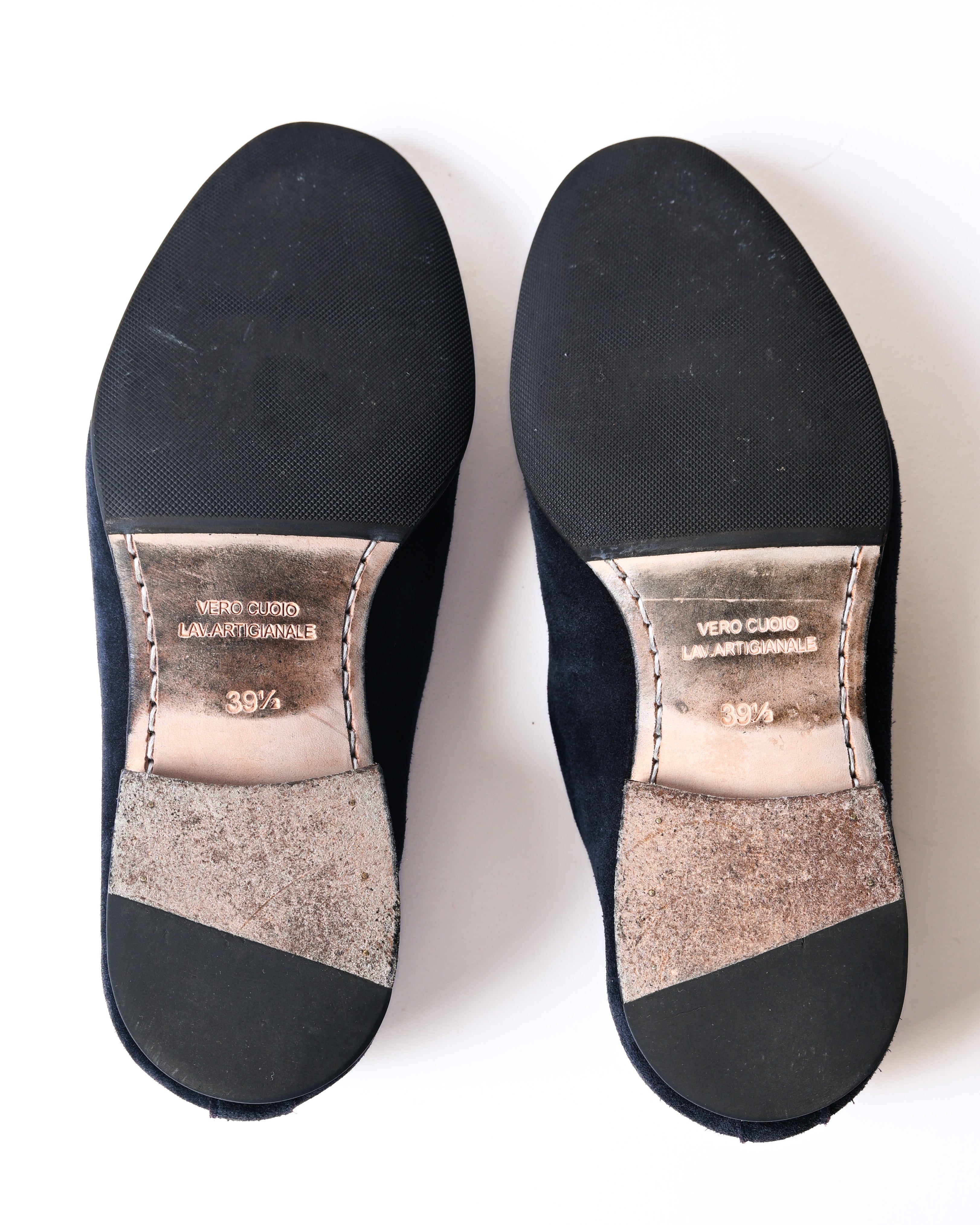 POLPETTA × Brilla per il gusto/ “ PASSO” Suede Tassel Loafers Navy