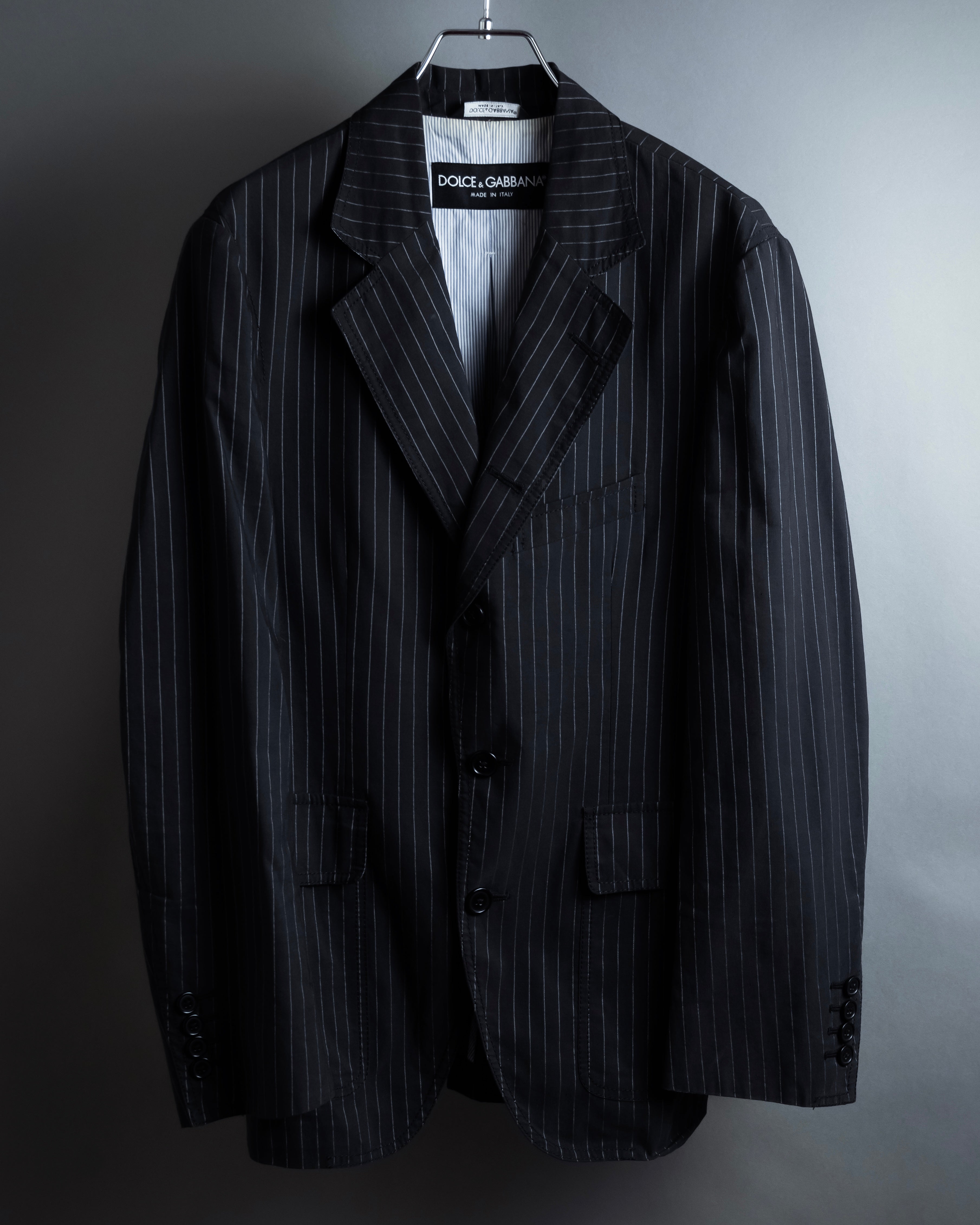 "Dolce & Gabbana" Collar switching design pinstripe pattern tailored jacket