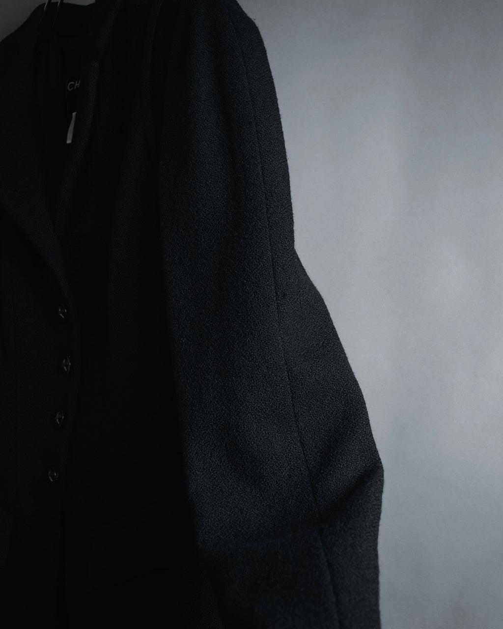 –SPECIAL– "CHANEL" 04SS sculpted princess-line wool crepe coat