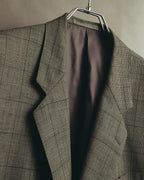 "Pierre Balmain" 80's-90's Windowpane check wool blazer