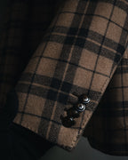 "LARDINI" Checked three-button soft-shoulder tailored jacket