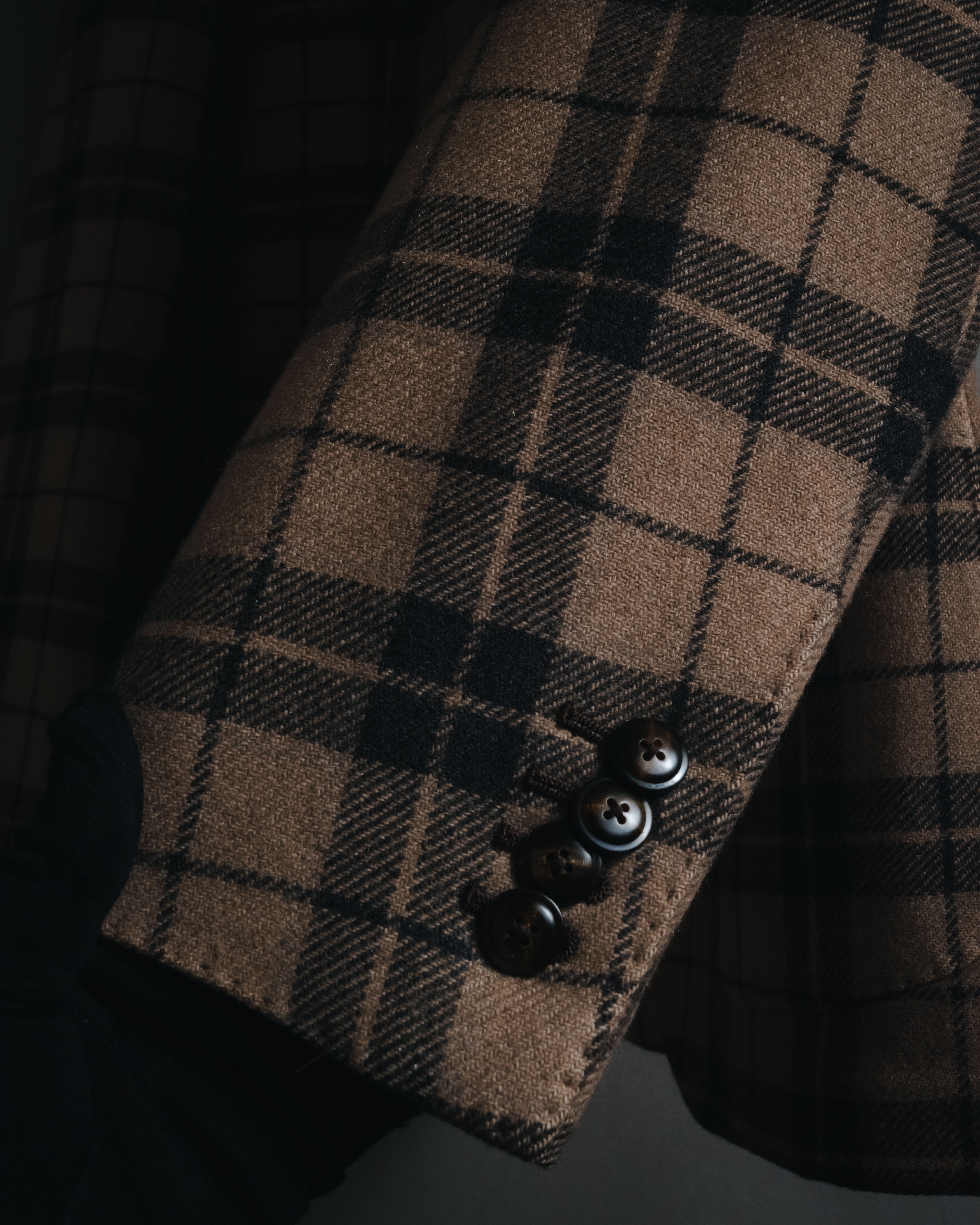 "LARDINI" Checked three-button soft-shoulder tailored jacket