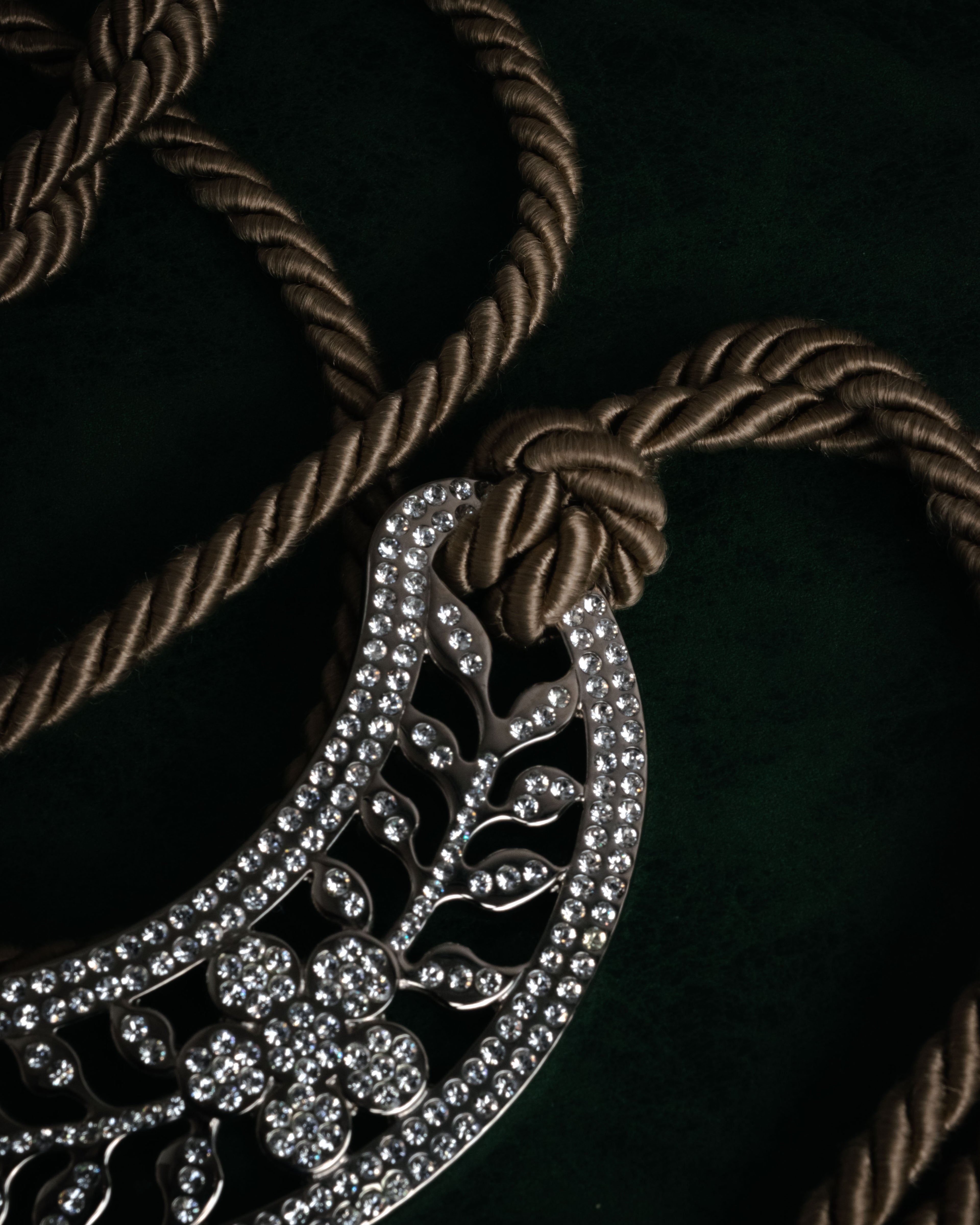 “VALENTINO GARAVANI” 2010’s Crystal embellished tassel cord belt