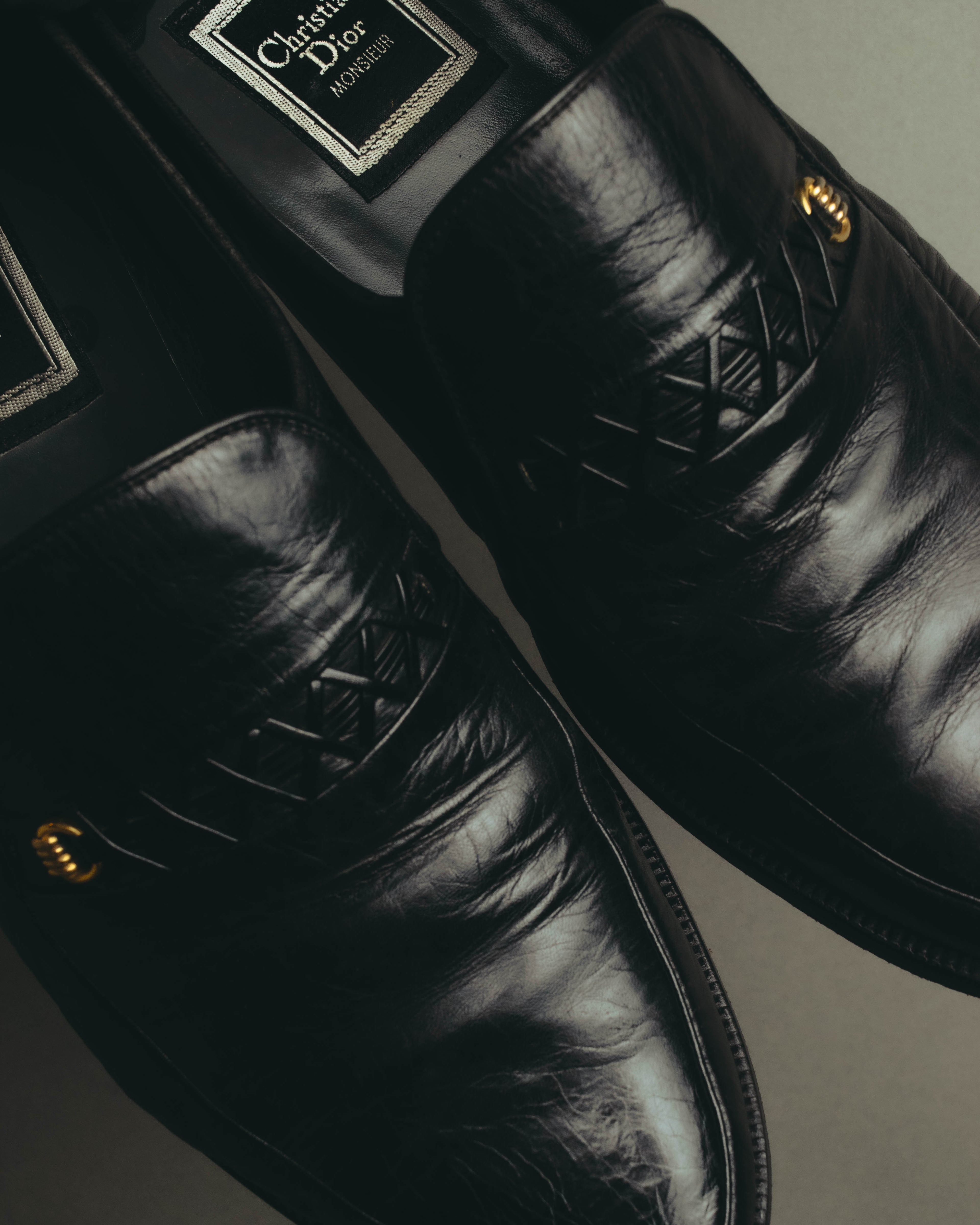 "Christian Dior" 80's-90's Braided leather loafers
