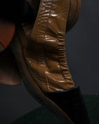 "Dior" Cutting design patent leather pointed toe pumps