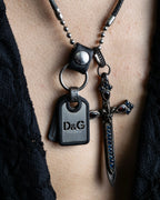 "DOLCE &amp; GABBANA" Dog tag &amp; sword motif combination necklace