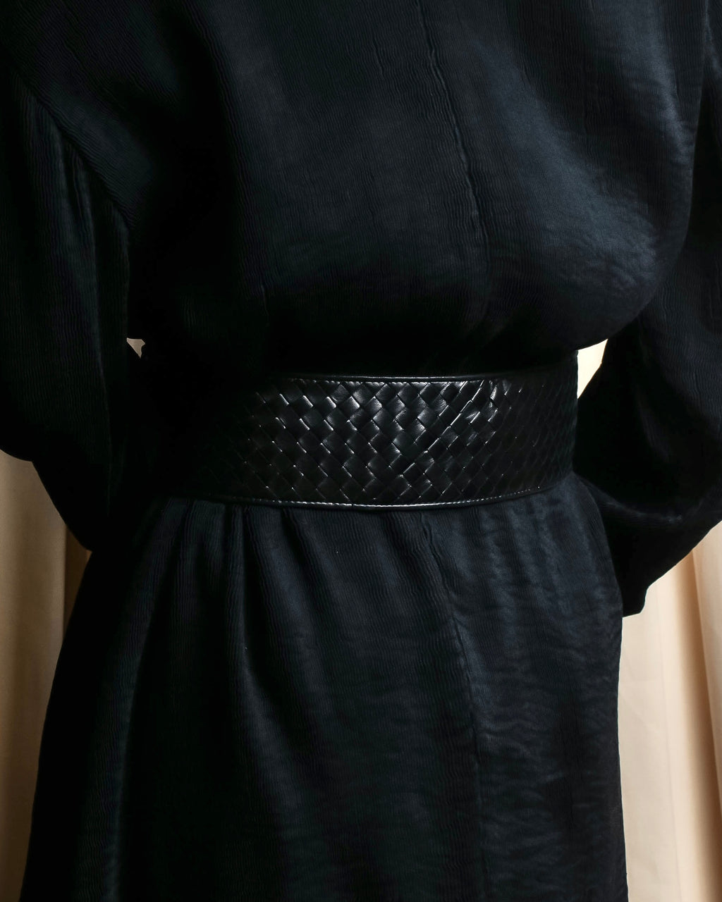 "BOTTEGA VENETA" Intrecciato style wide leather belt