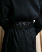 "BOTTEGA VENETA" Intrecciato style wide leather belt