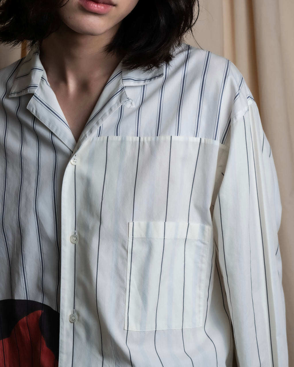 "STELLA McCARTNEY" 18SS Drag queen graphic design stripe shirt