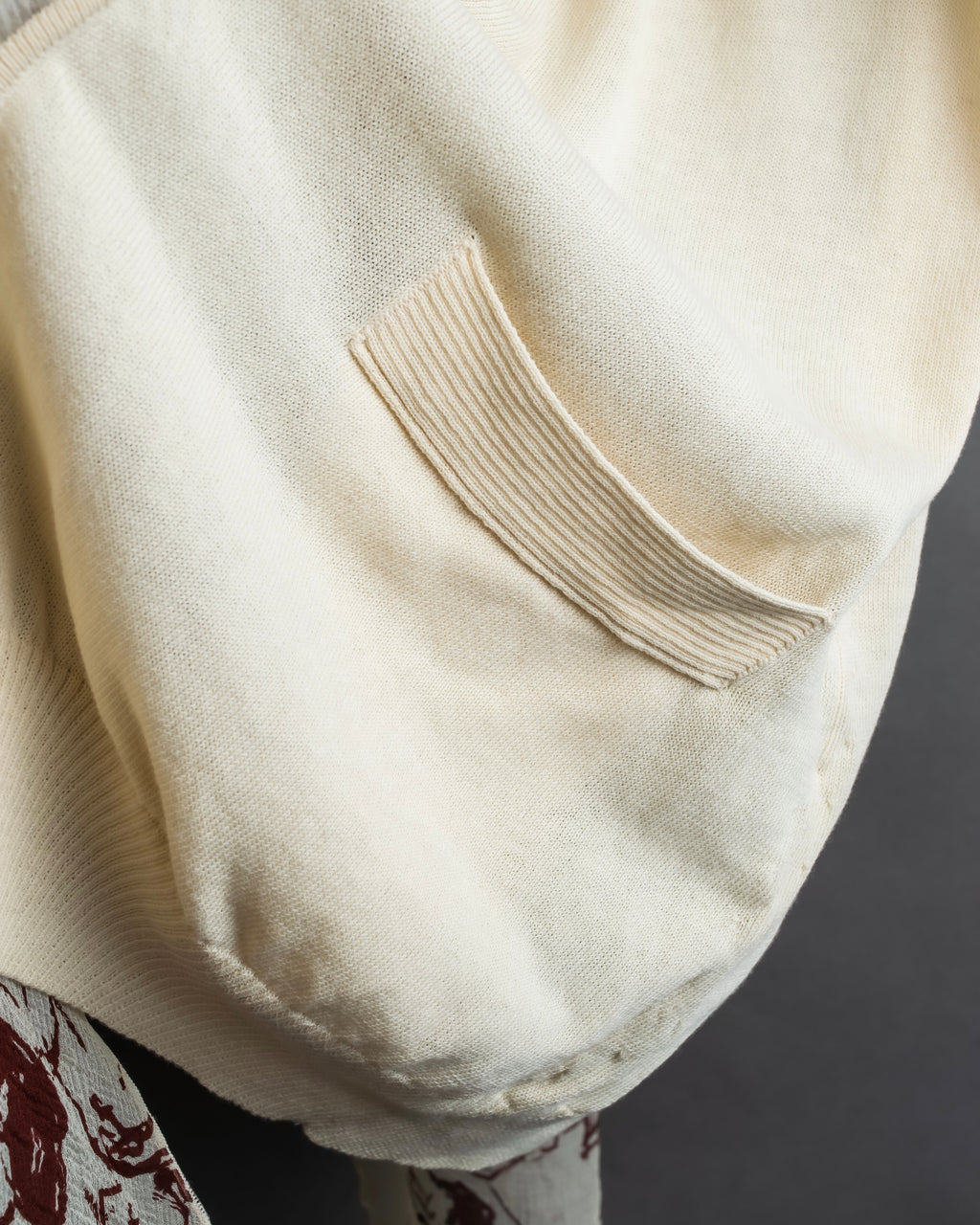 "HERMES" Gaultier period scarf docking design silk cardigan