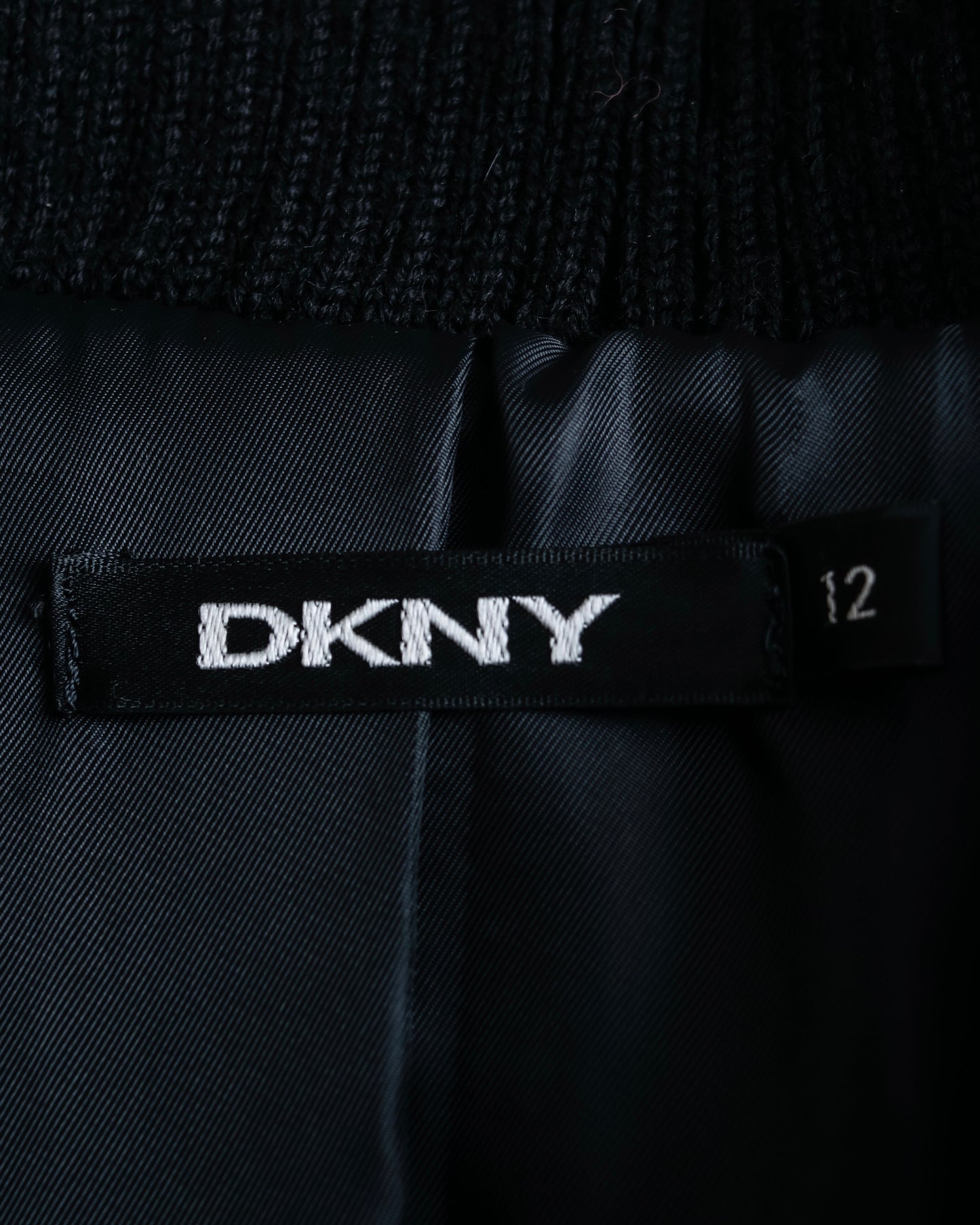 "DKNY" High neck ribbed fur double zip jacket