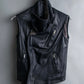 "Rick Owens" 100% lamb leather high neck sleeveless jacket