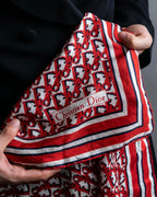 "Christian Dior" Trotter line monogram pattern scarf