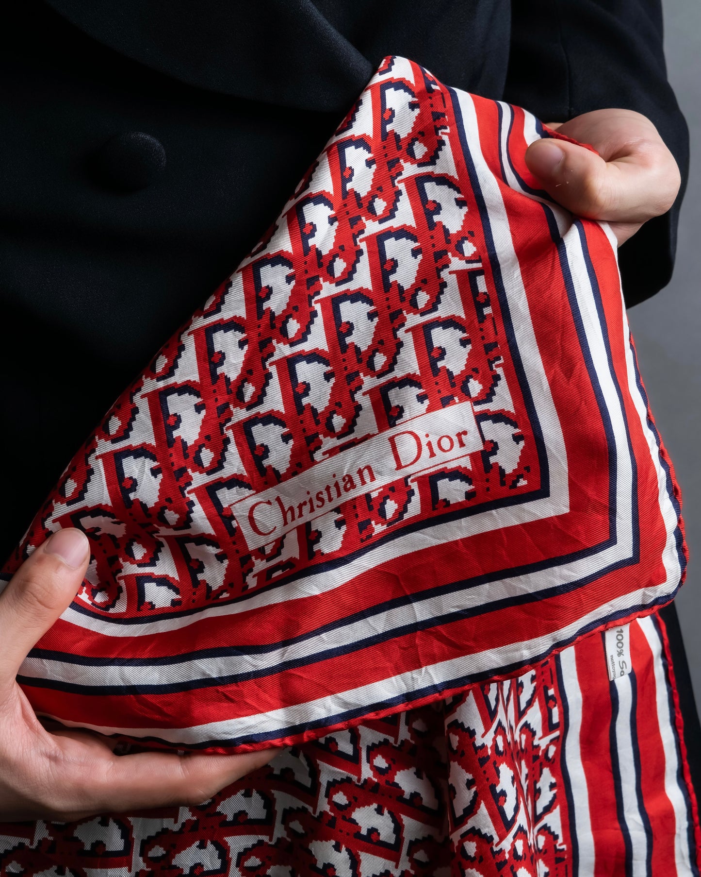 "Christian Dior" Trotter line monogram pattern scarf