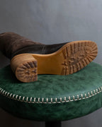 "HERMES" Shearling lining leather combination long boots