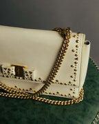 -SPECIAL- “Salvatore Ferragamo” 2015-2017 Vara studded chain shoulder bag