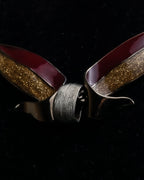 "BALENCIAGA" Gold glitter leaf motif necklace